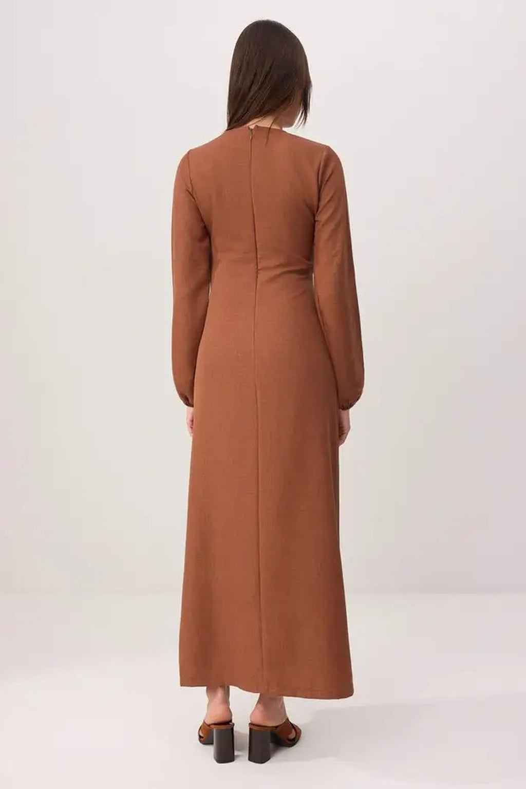 Tie Waist Long Sleeve Maxi Dress