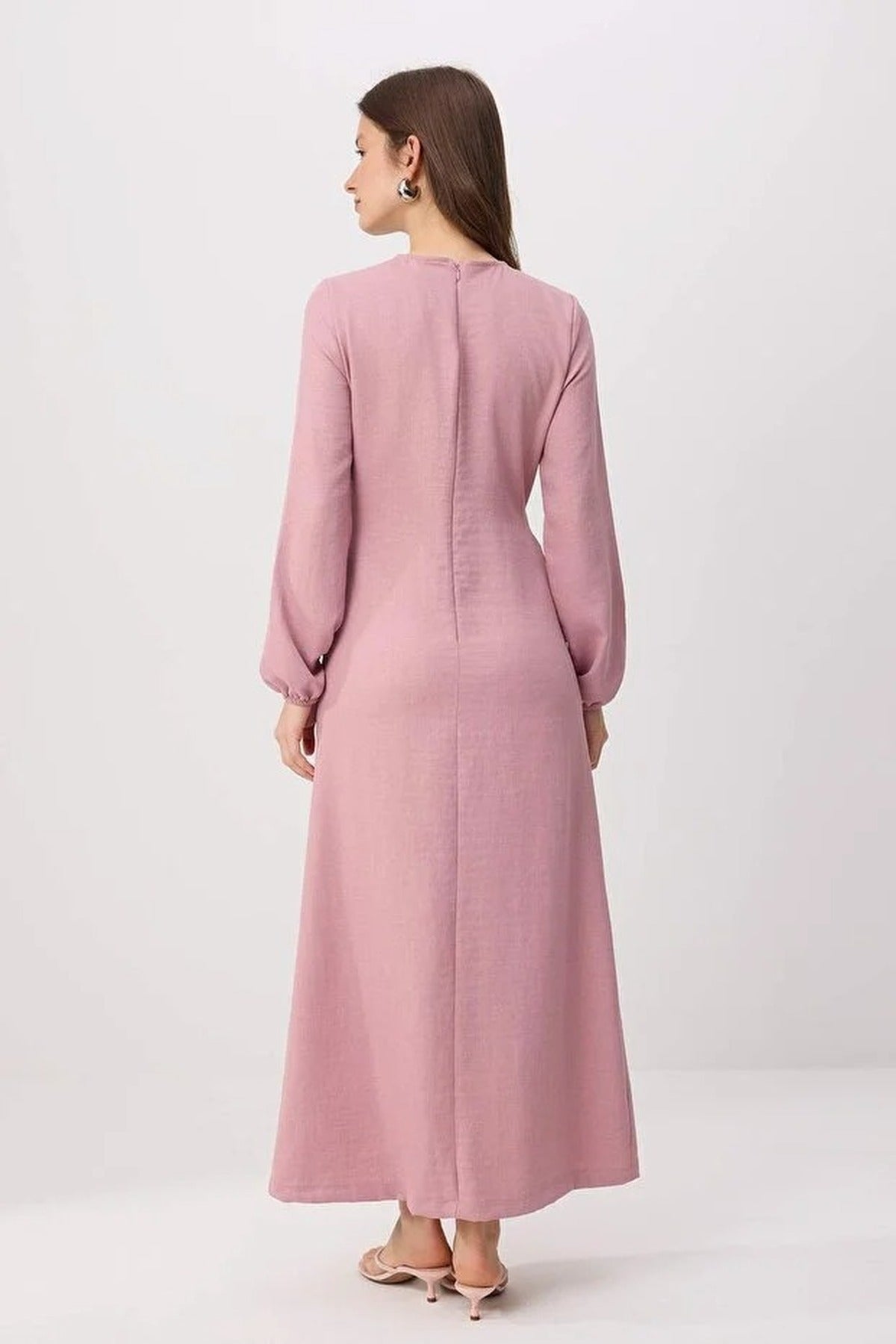 Tie Waist Long Sleeve Maxi Dress