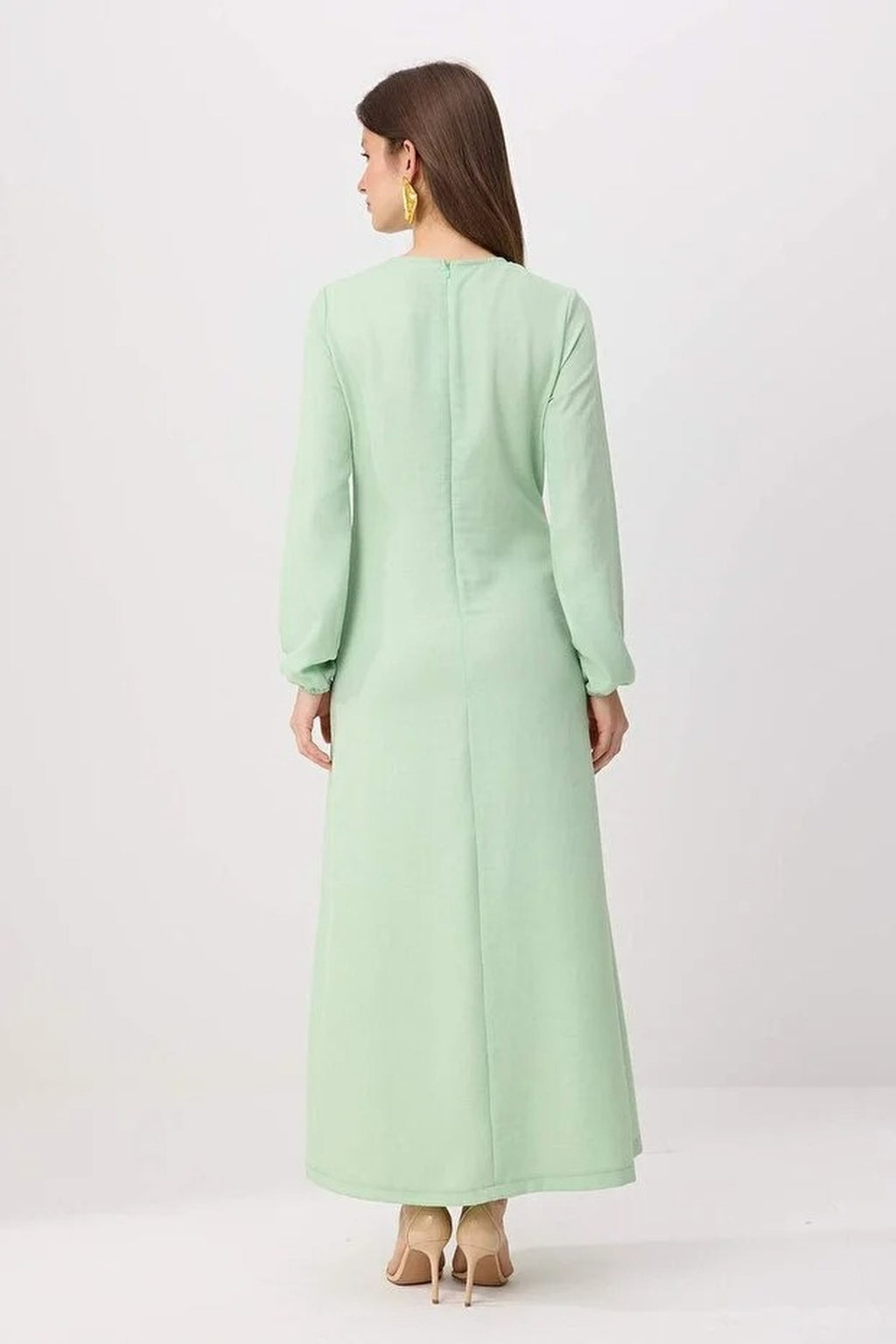 Tie Waist Long Sleeve Maxi Dress