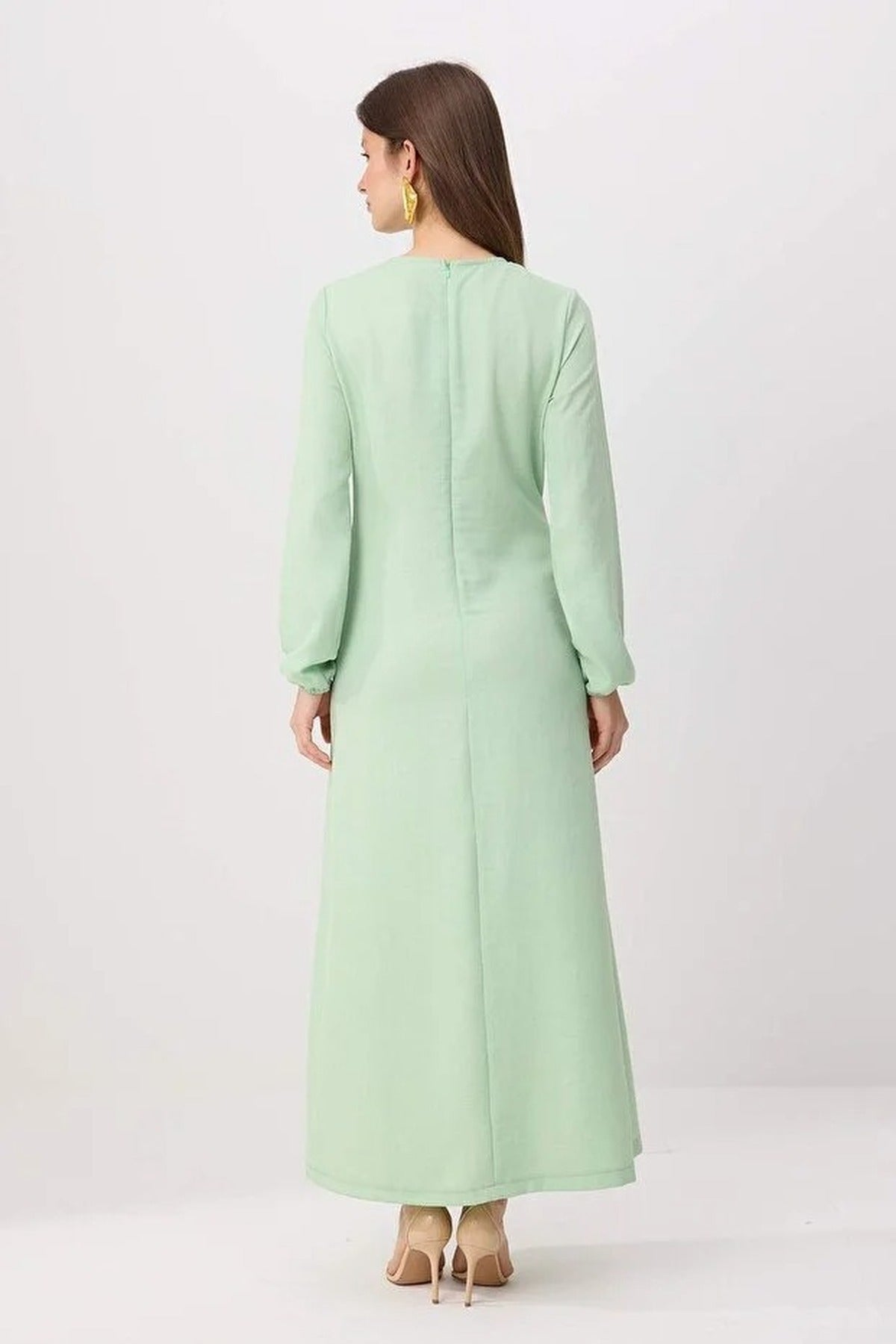 Tie Waist Long Sleeve Maxi Dress