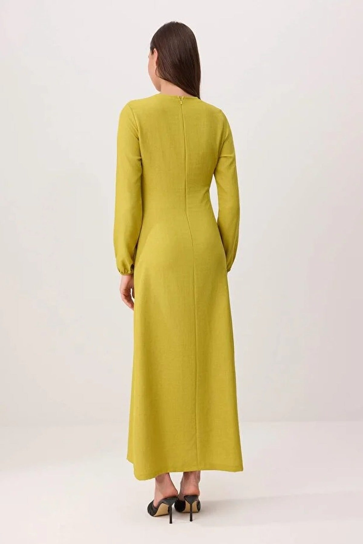 Tie Waist Long Sleeve Maxi Dress