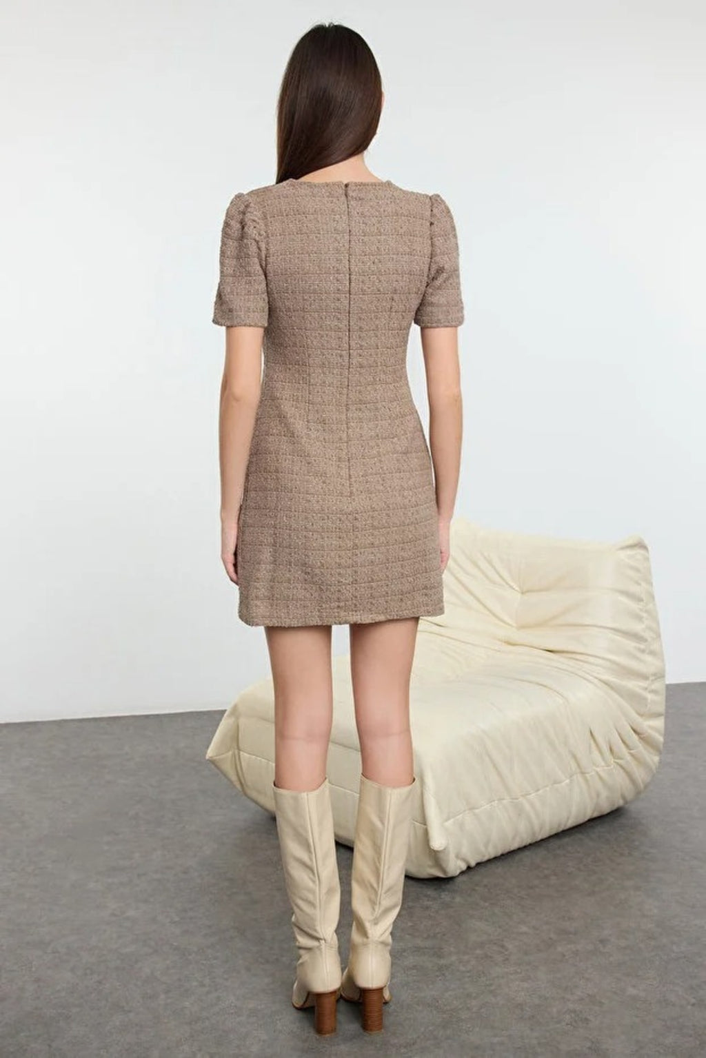 A-Line Pocket Detailed Mini Woven Dress