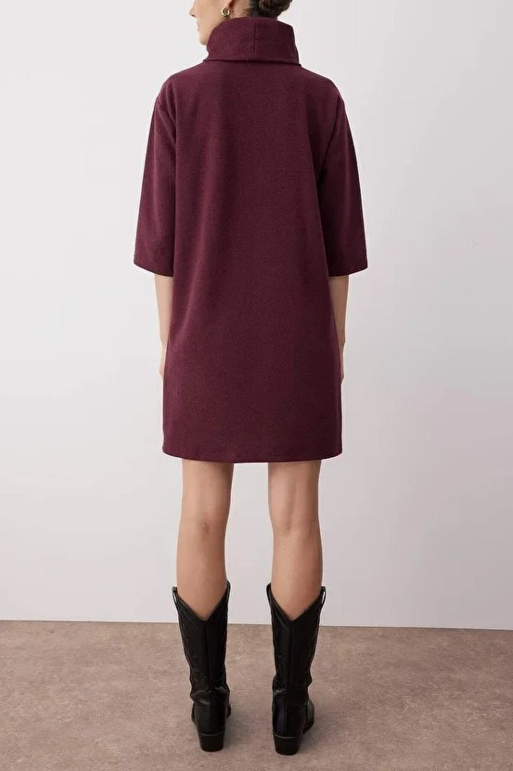 Turtleneck Long Sleeve Knit Mini Dress