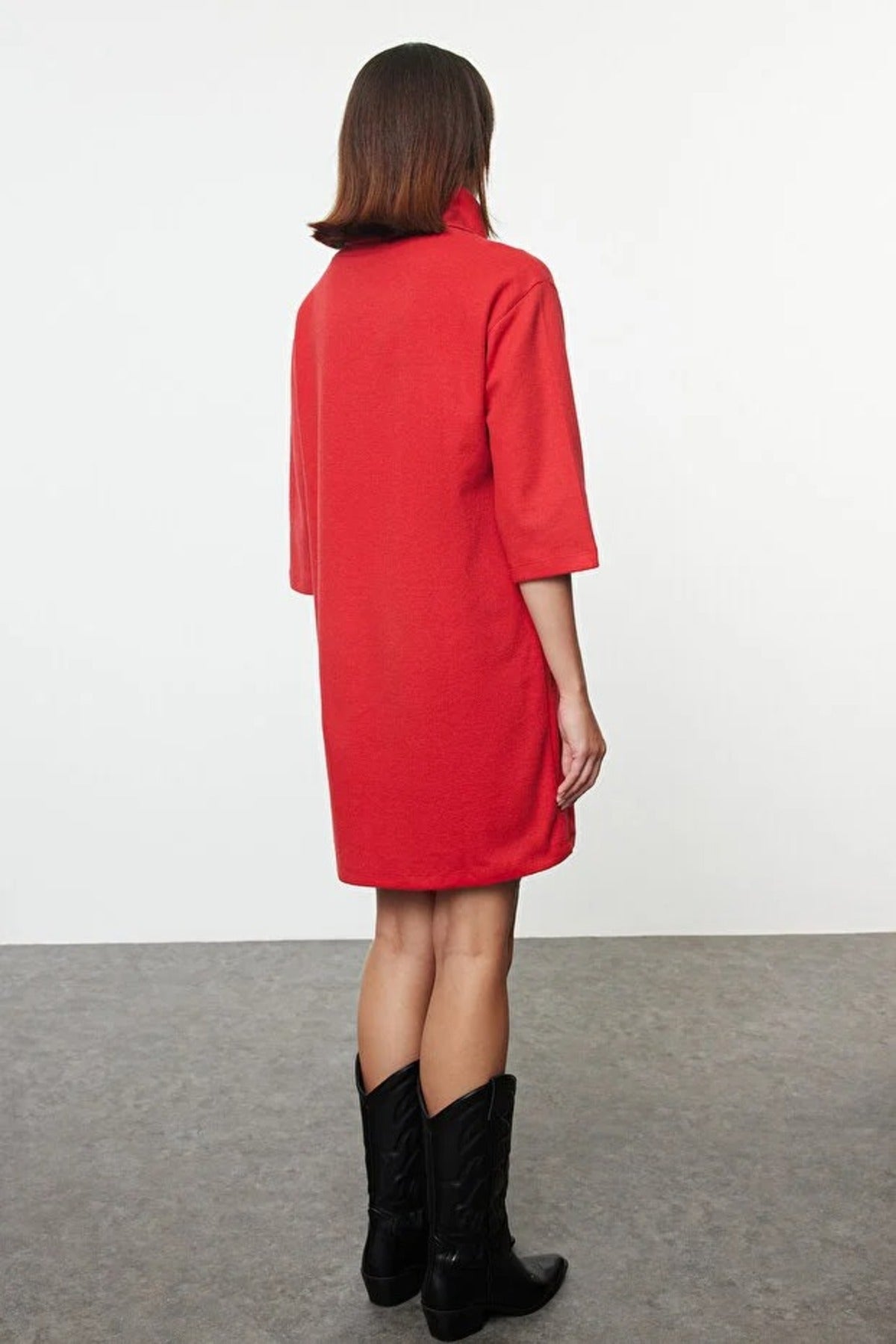 Turtleneck Long Sleeve Knit Mini Dress