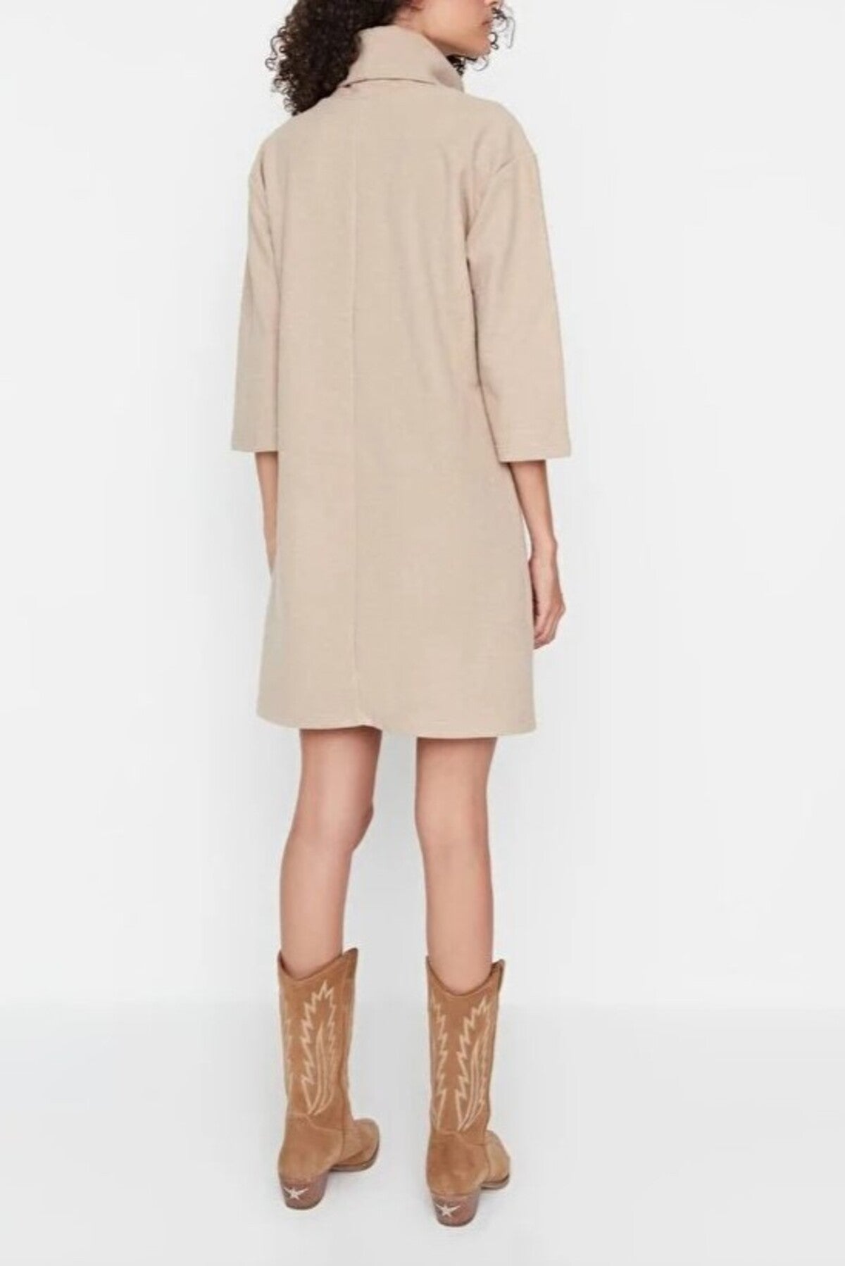 Turtleneck Long Sleeve Knit Mini Dress