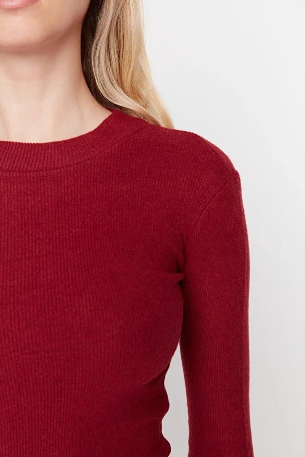 Fitted Mini Stand-Up Collar Knit Pencil Dress