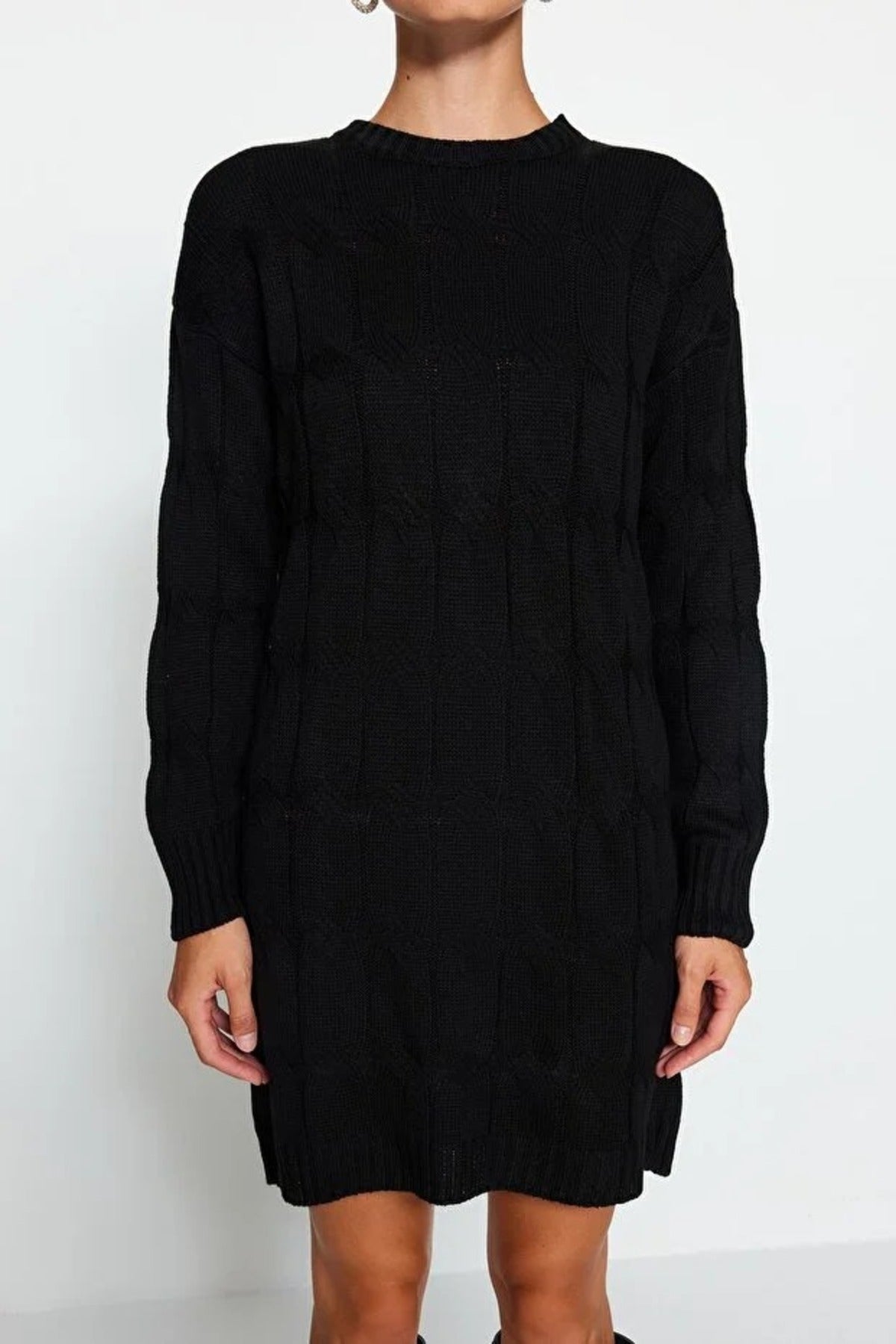 Mini Crew Neck Knit Dress