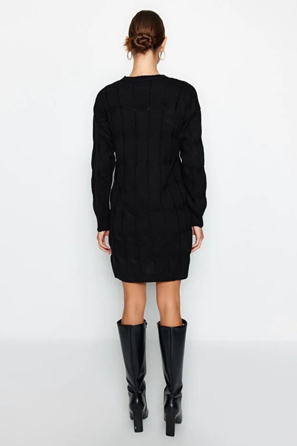 Mini Crew Neck Knit Dress