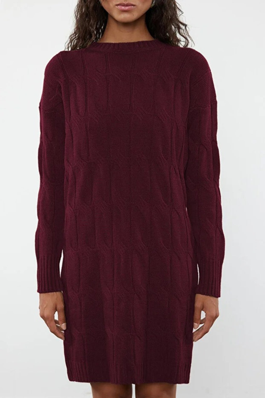 Mini Crew Neck Knit Dress
