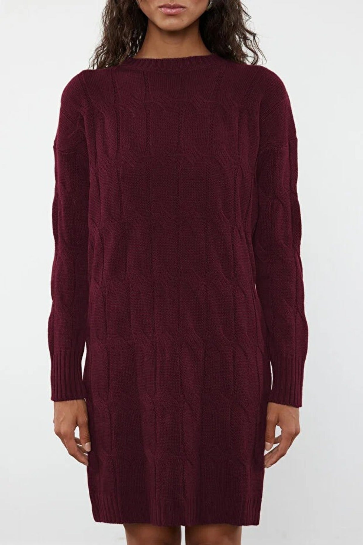 Mini Crew Neck Knit Dress