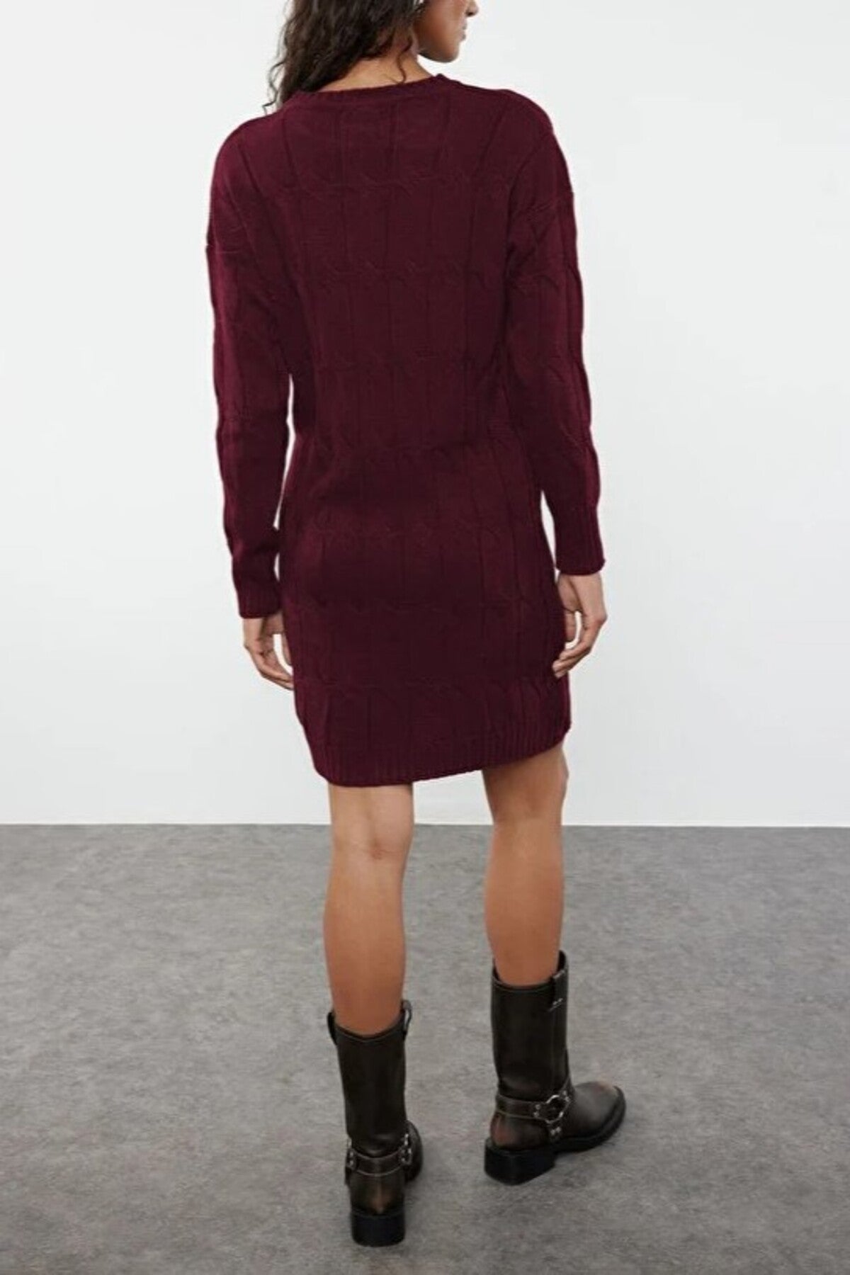 Mini Crew Neck Knit Dress