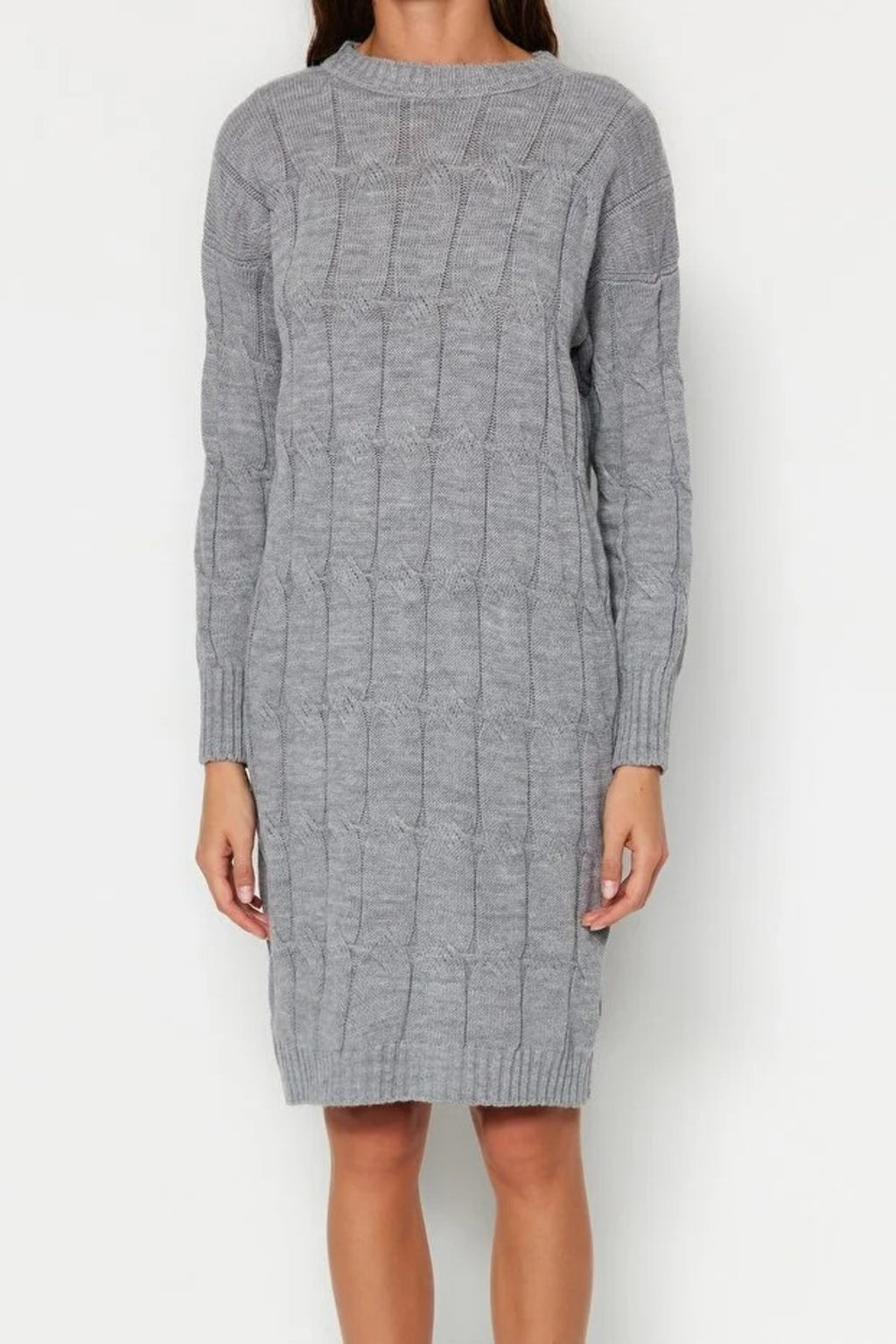 Mini Crew Neck Knit Dress