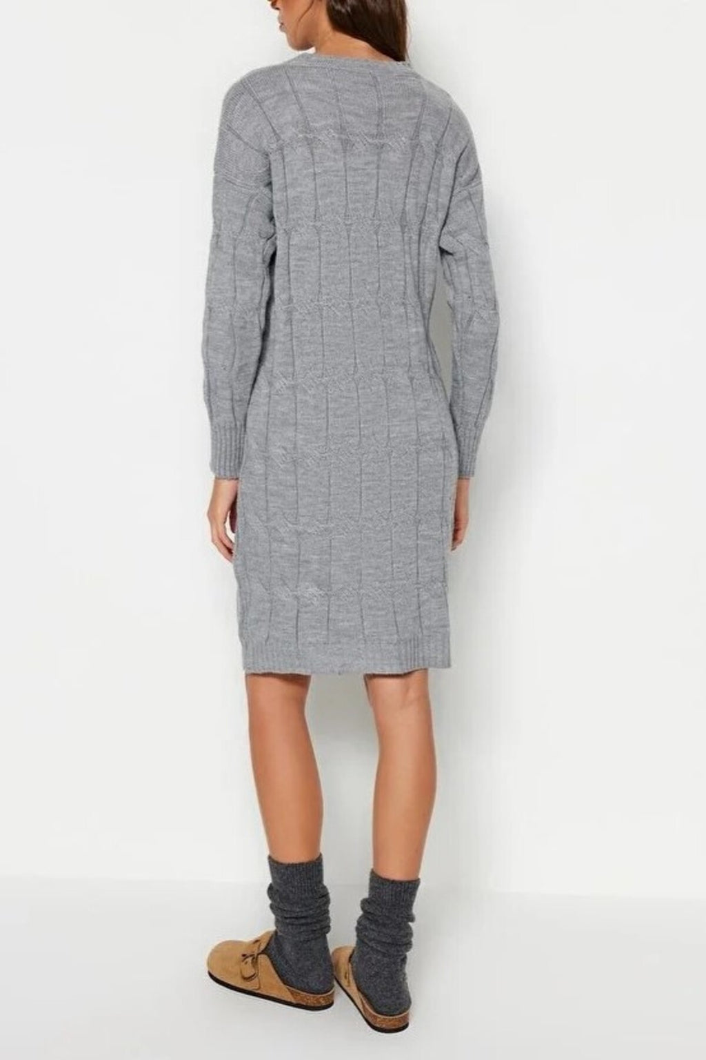 Mini Crew Neck Knit Dress