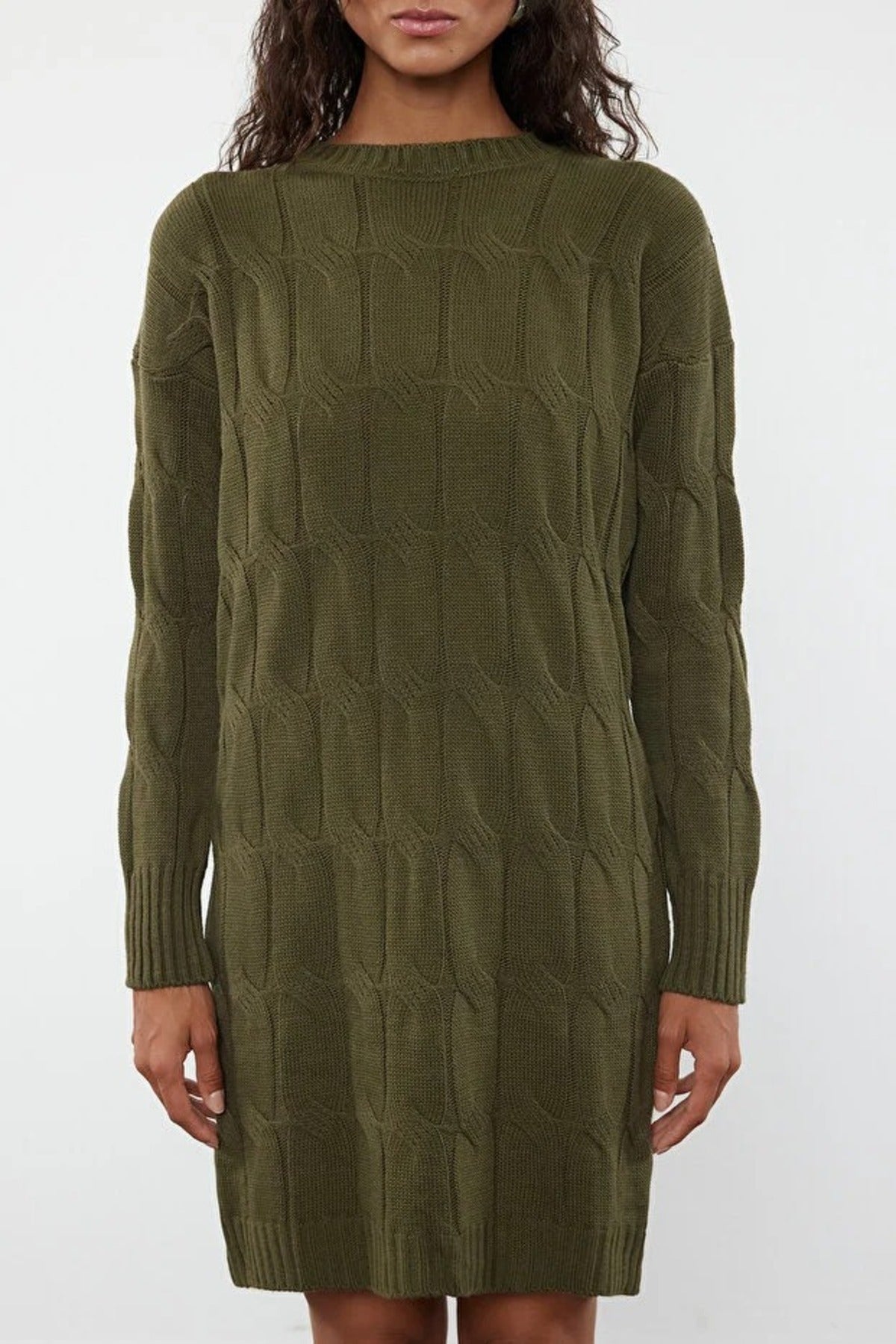 Mini Crew Neck Knit Dress