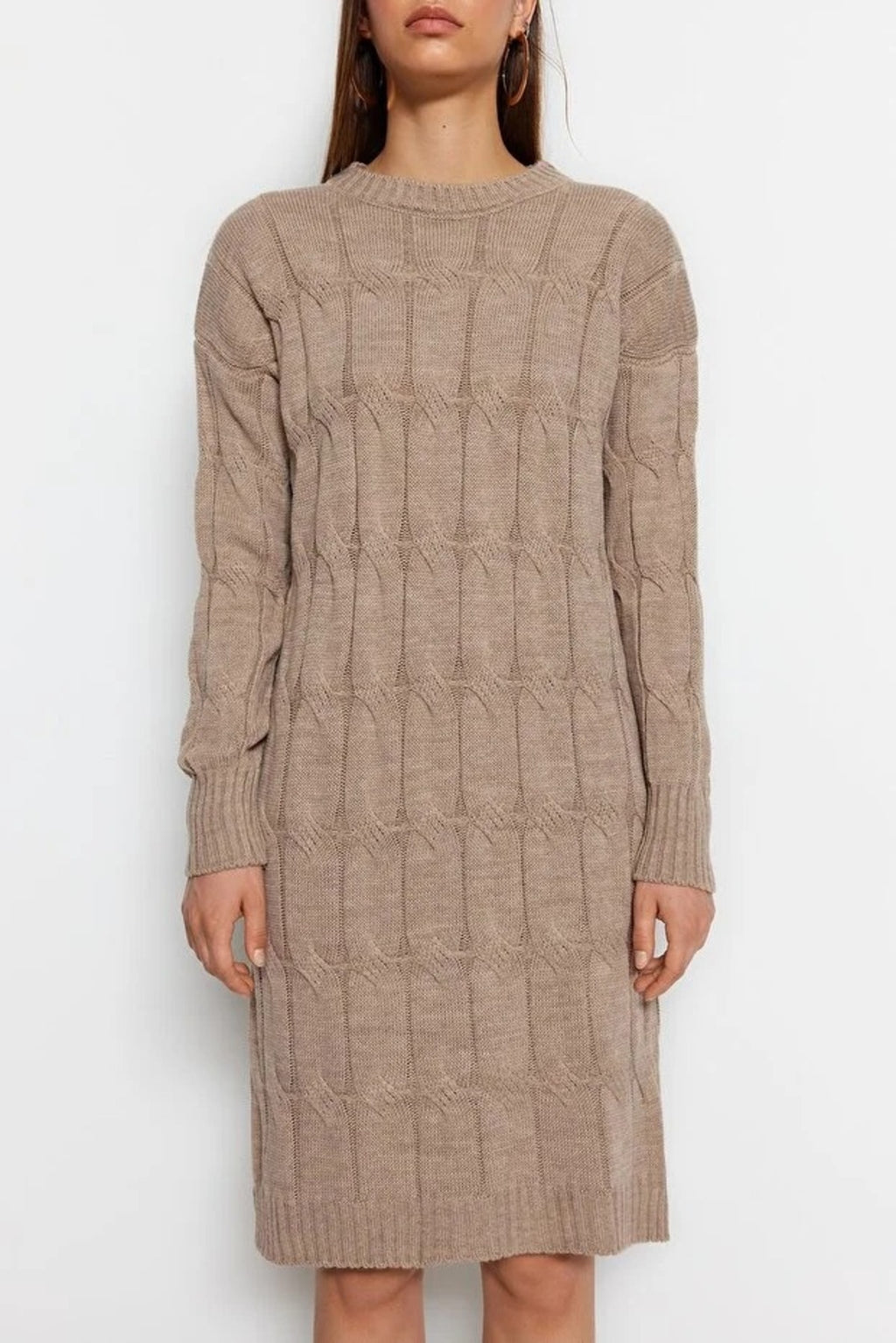 Mini Crew Neck Knit Dress
