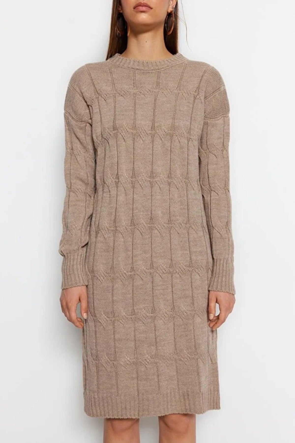 Mini Crew Neck Knit Dress