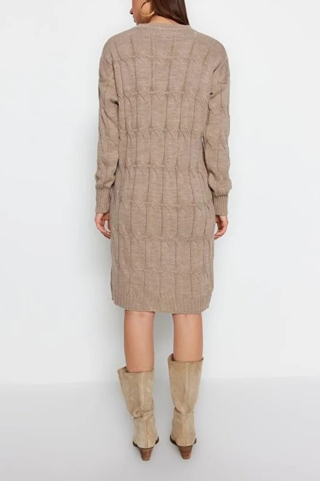 Mini Crew Neck Knit Dress