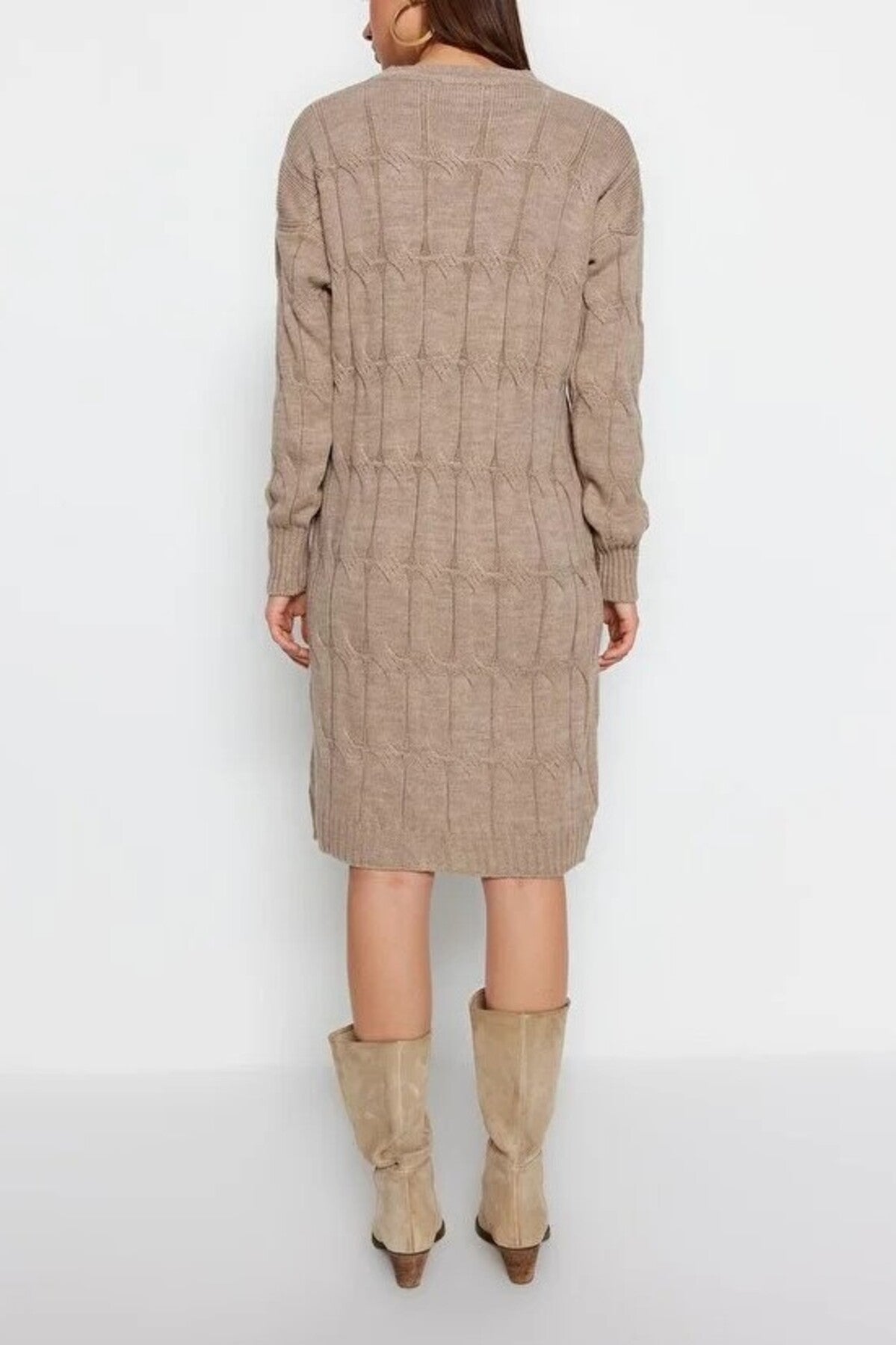 Mini Crew Neck Knit Dress