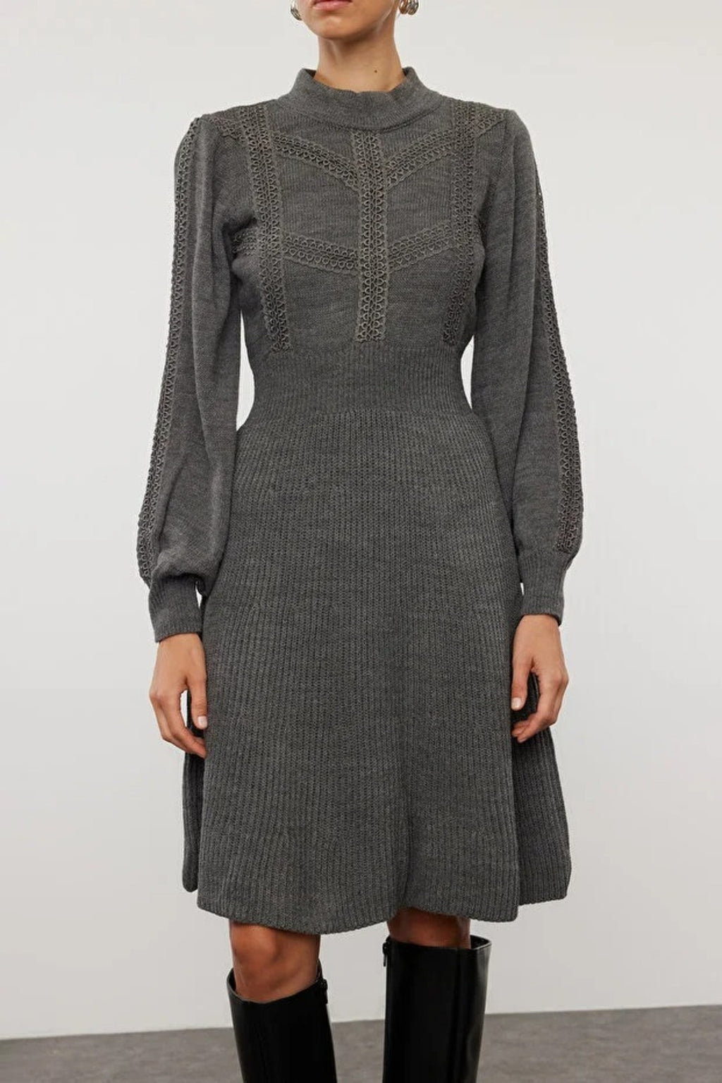 Mini Knit Lace Dress