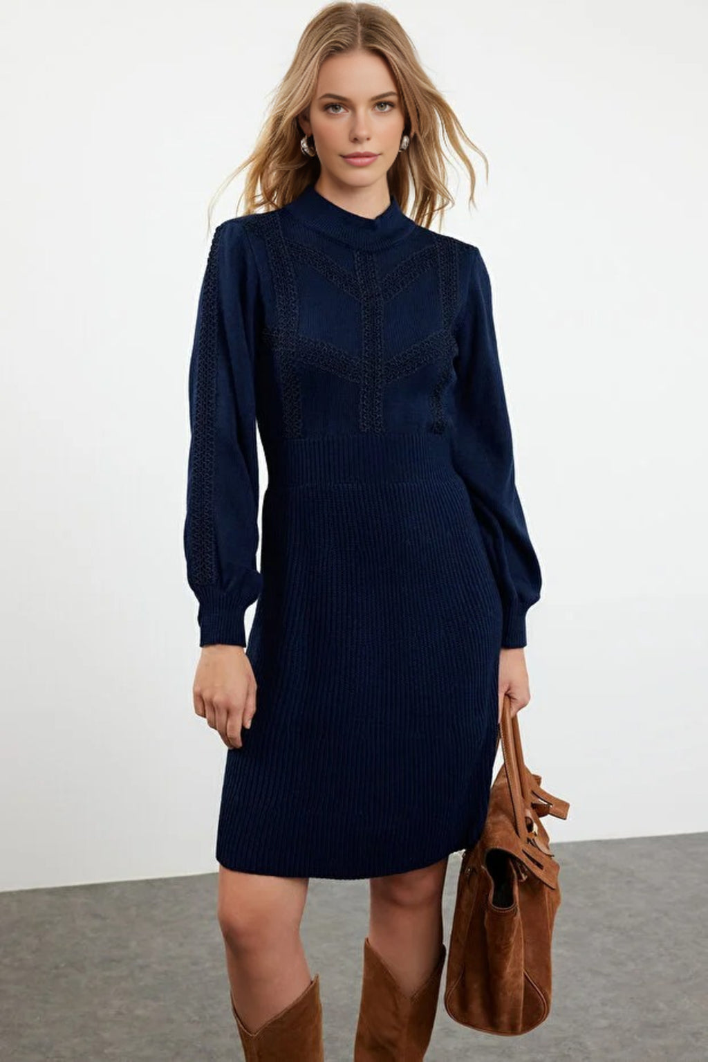 Mini Knit Lace Dress