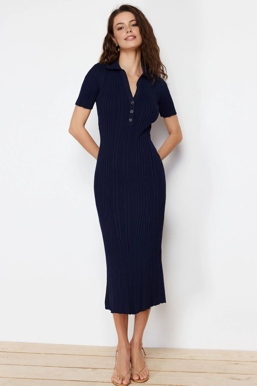 Maxi Polo Neck Dress