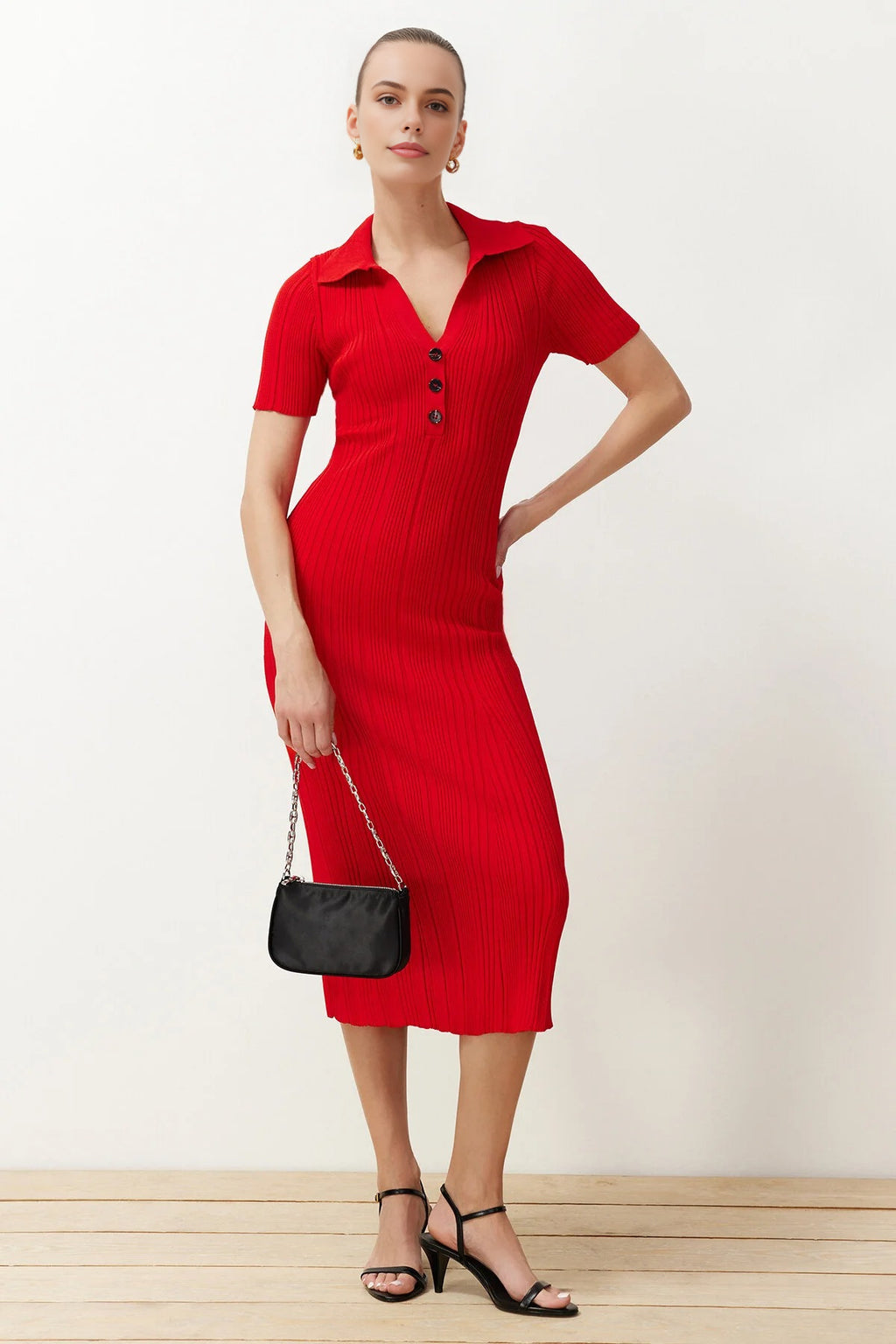 Maxi Polo Neck Dress
