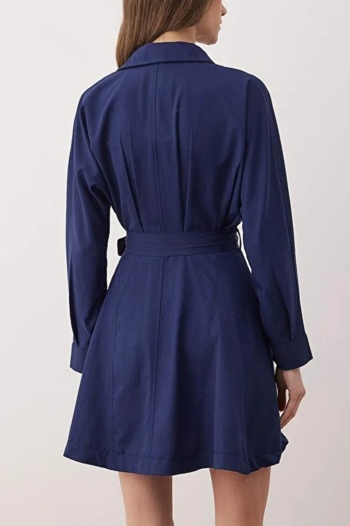 Mini Woven Shirt Dress with Belt Detail