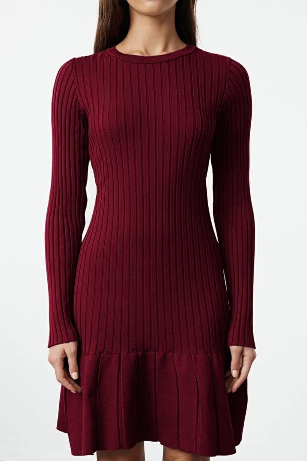 Mini Pleated Knit Dress