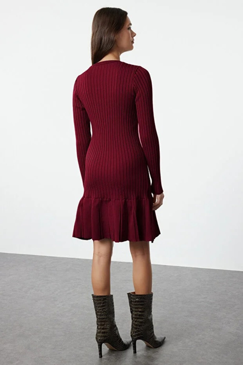 Mini Pleated Knit Dress