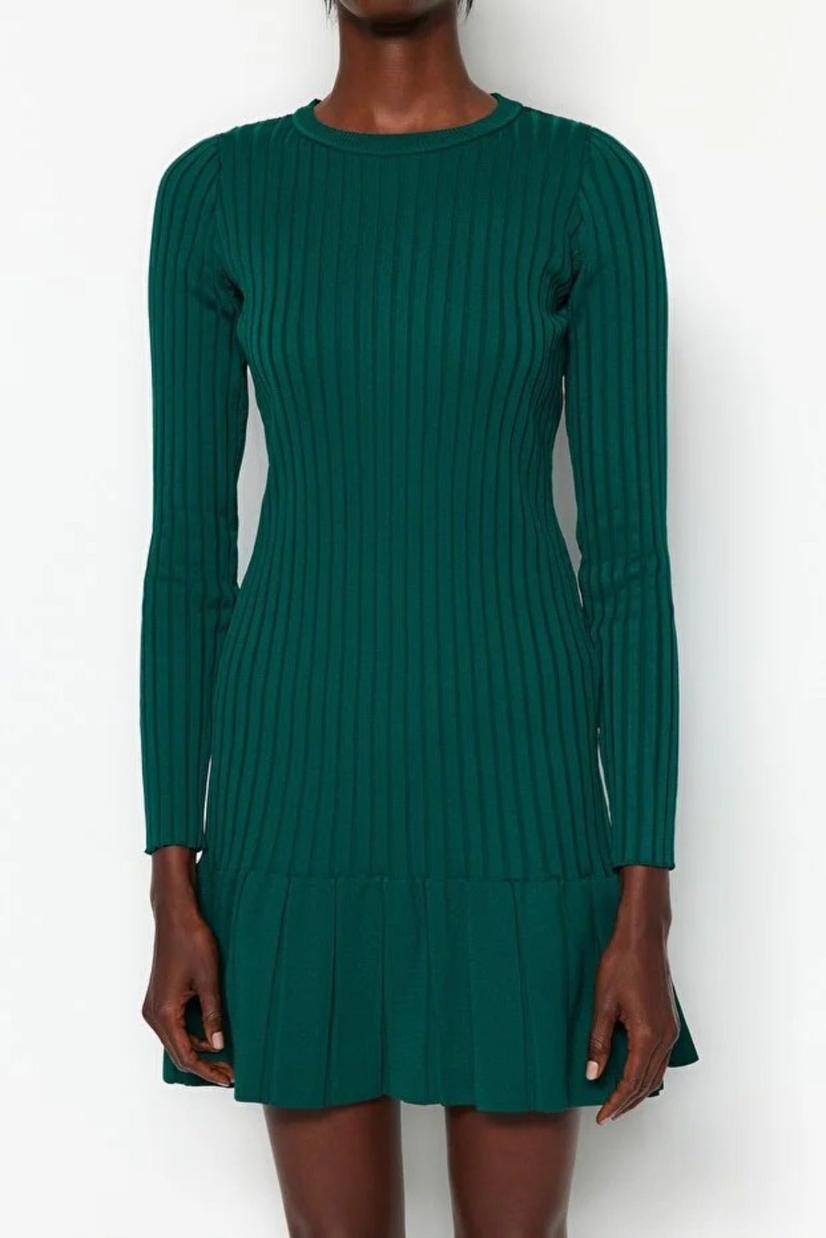 Mini Pleated Knit Dress