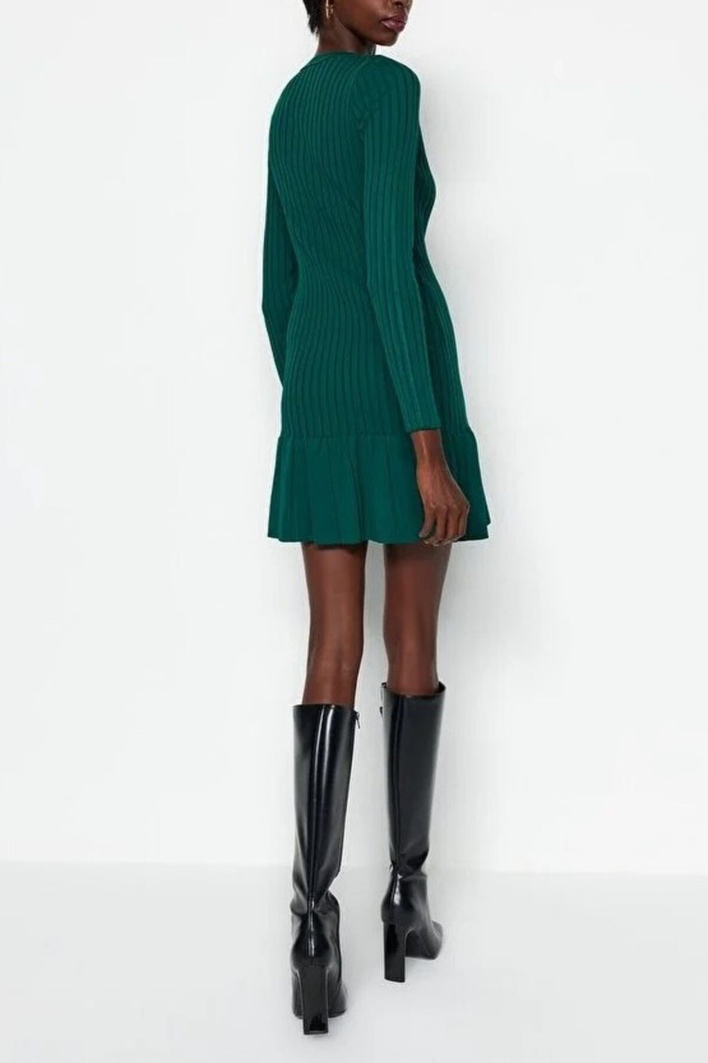 Mini Pleated Knit Dress