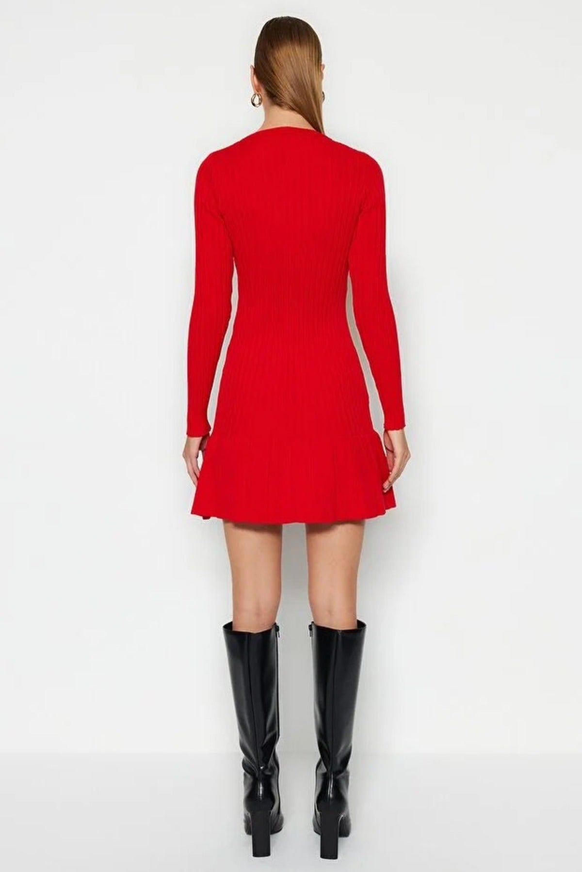 Mini Pleated Knit Dress