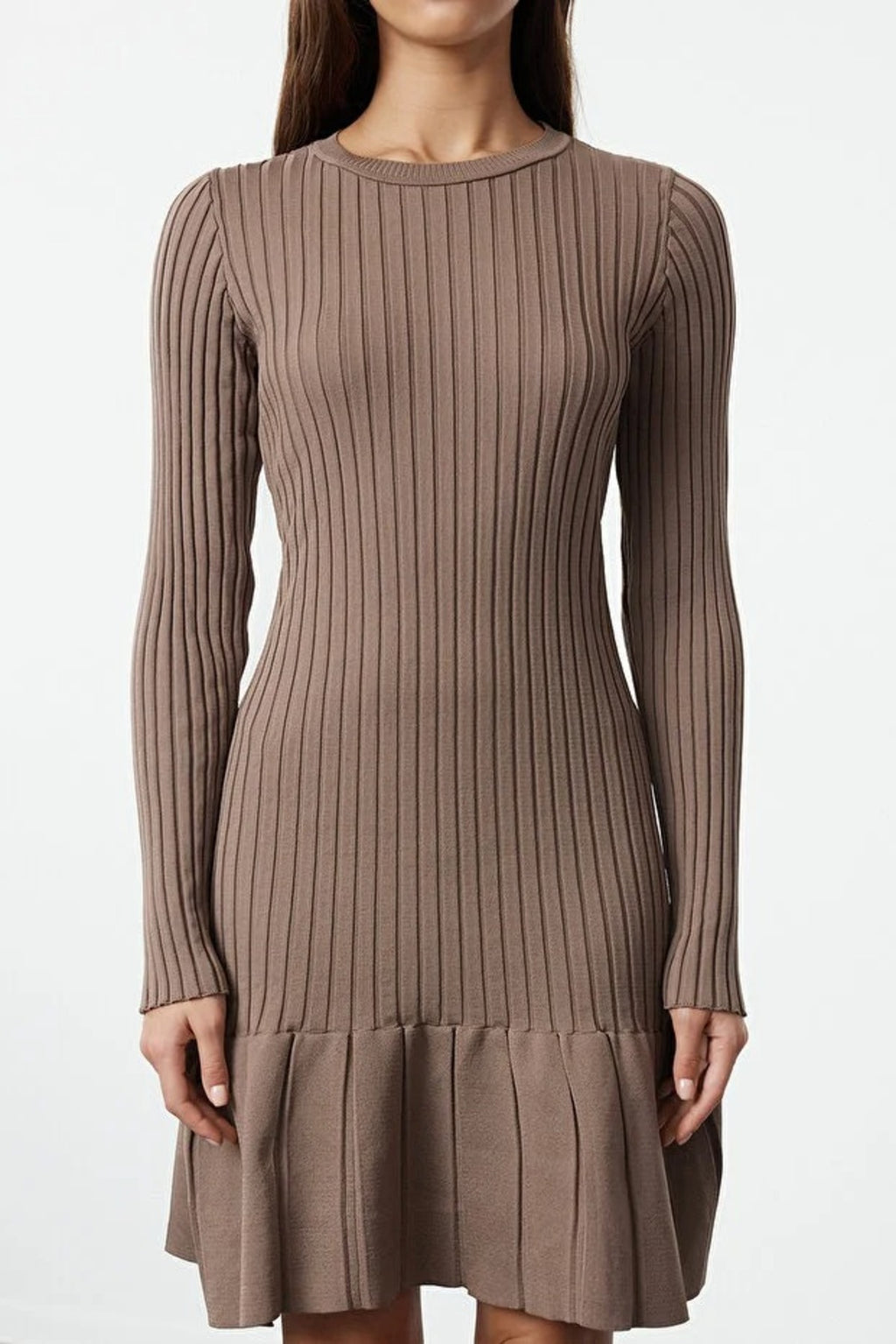 Mini Pleated Knit Dress