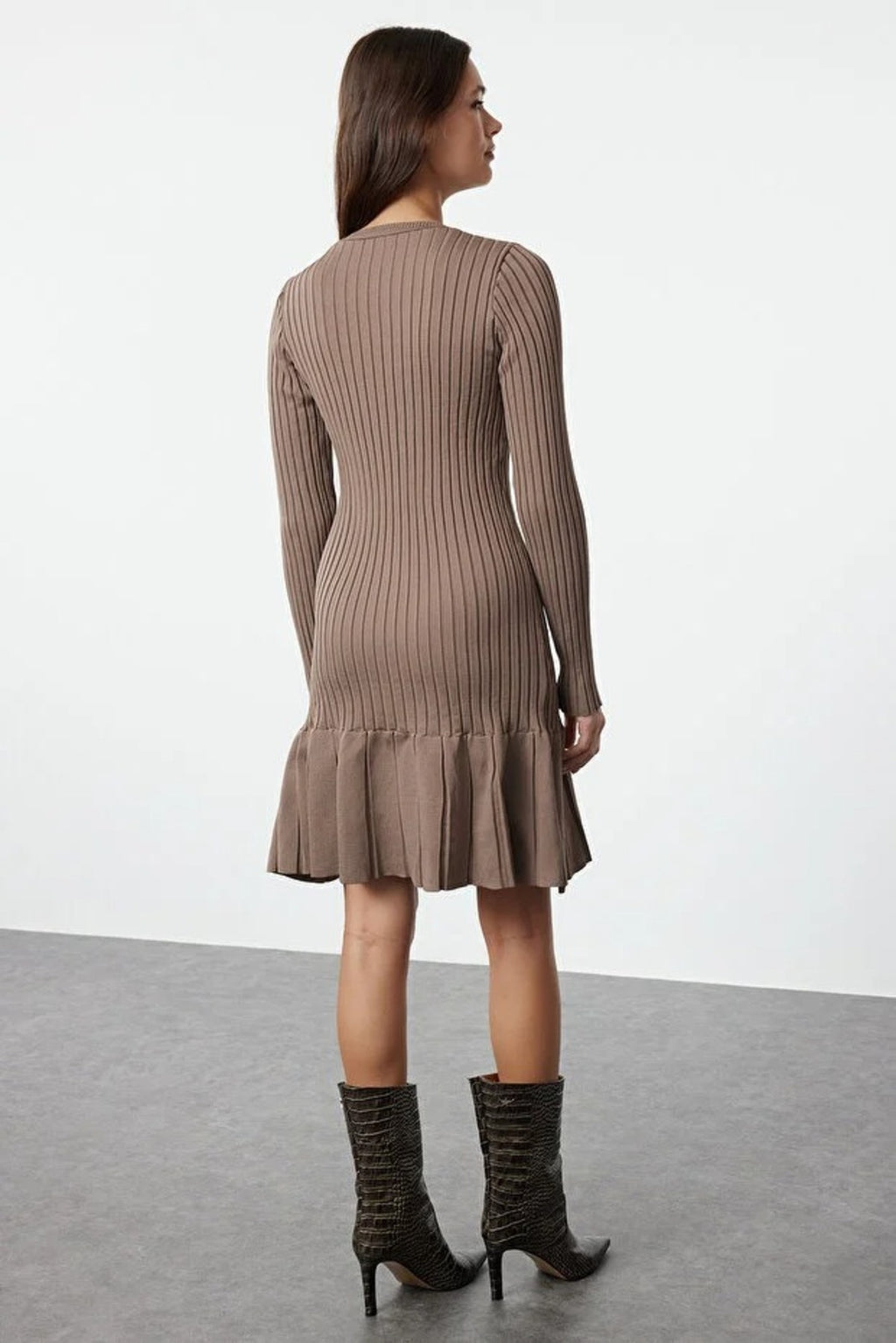 Mini Pleated Knit Dress