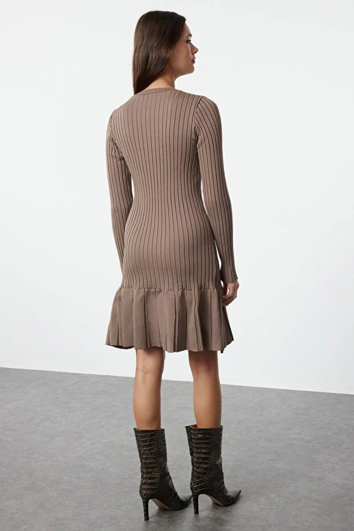 Mini Pleated Knit Dress