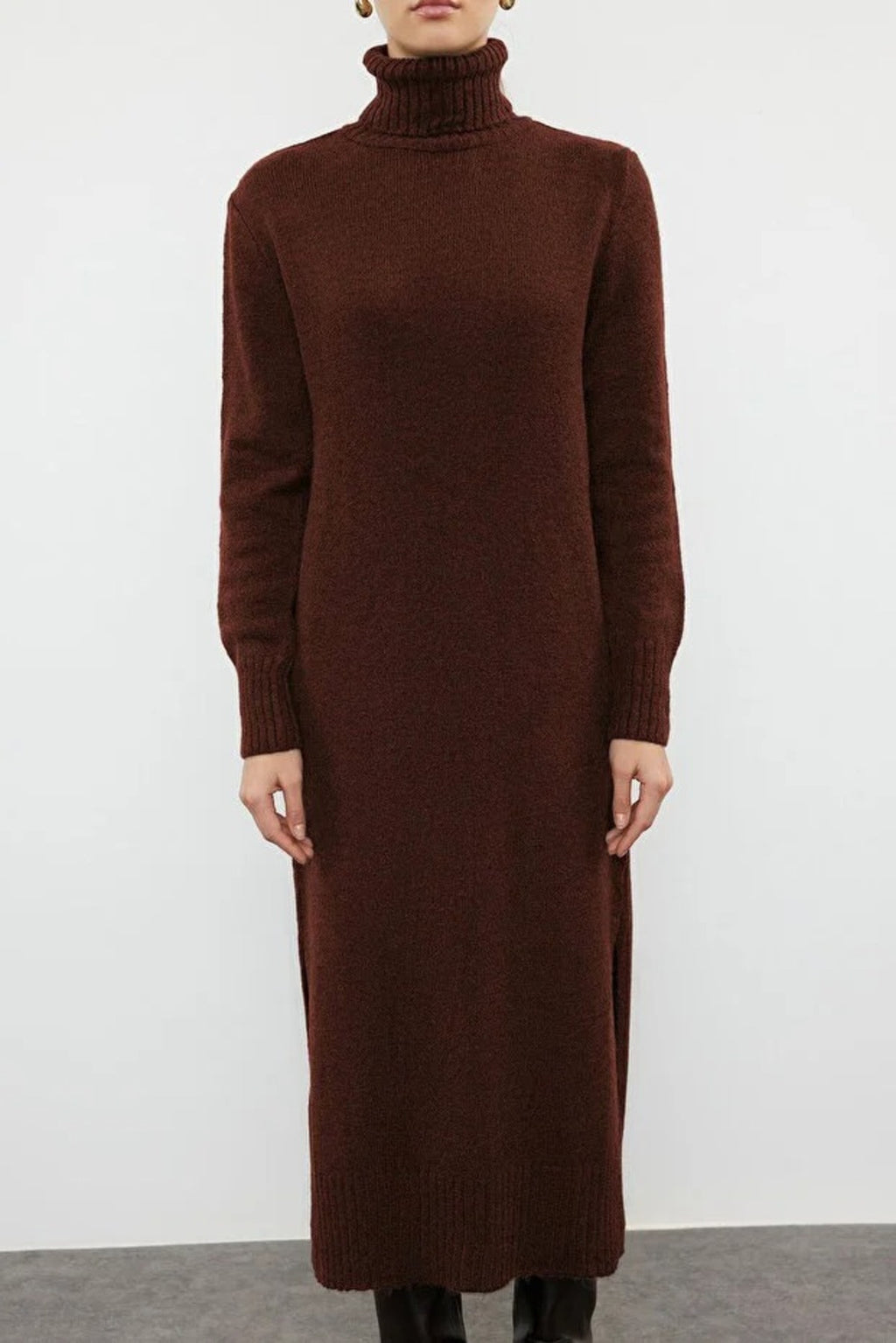 Midi Wide Cut Soft Texture Knit Dress