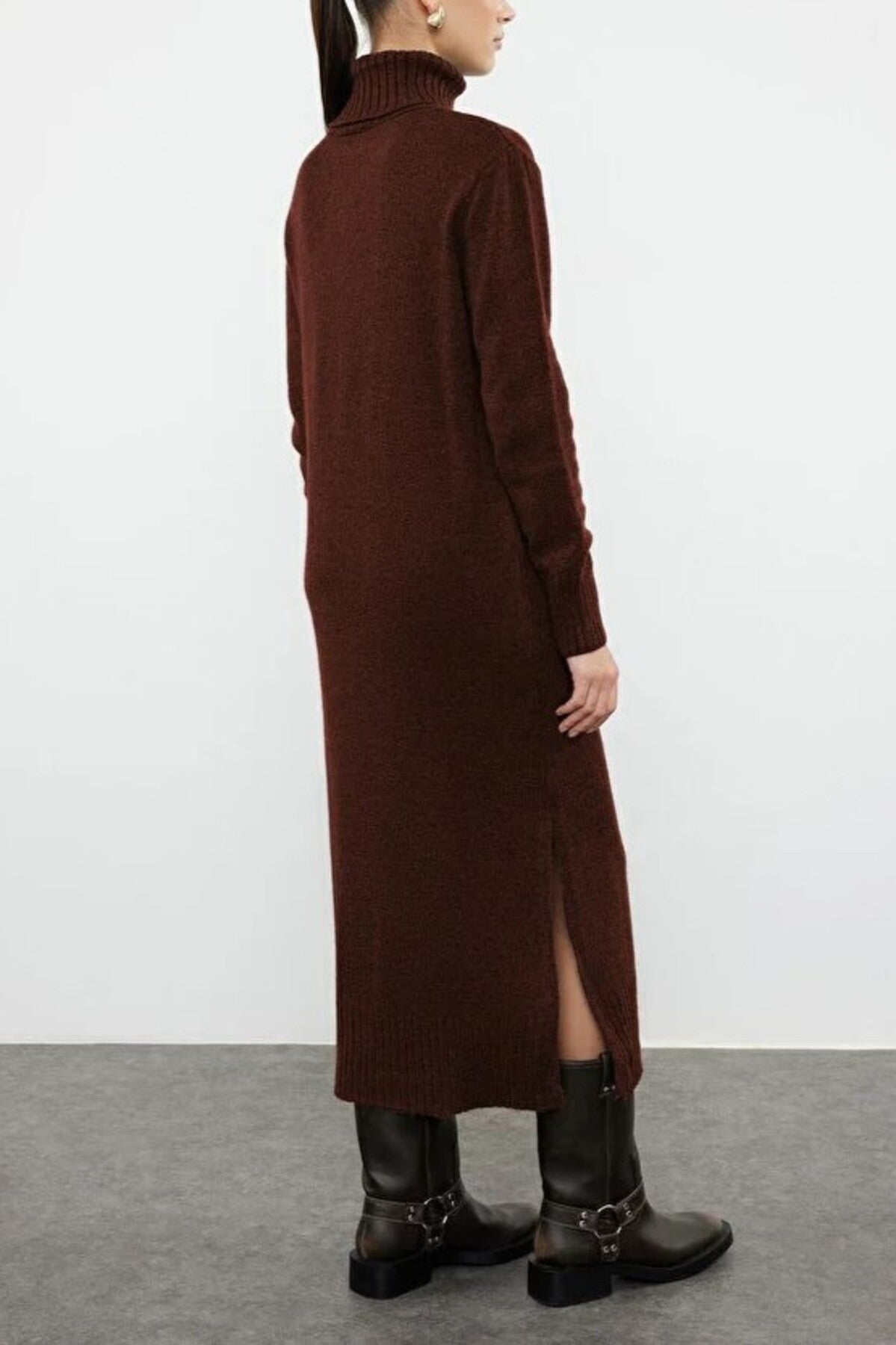 Midi Wide Cut Soft Texture Knit Dress