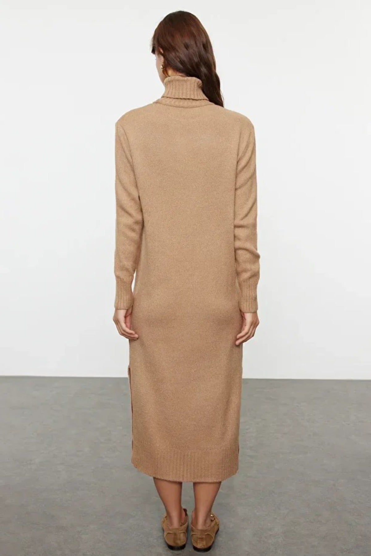 Midi Wide Cut Soft Texture Knit Dress