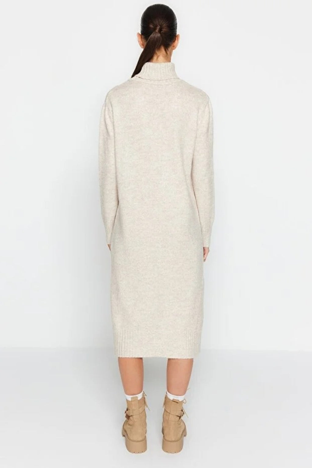 Midi Wide Cut Soft Texture Knit Dress