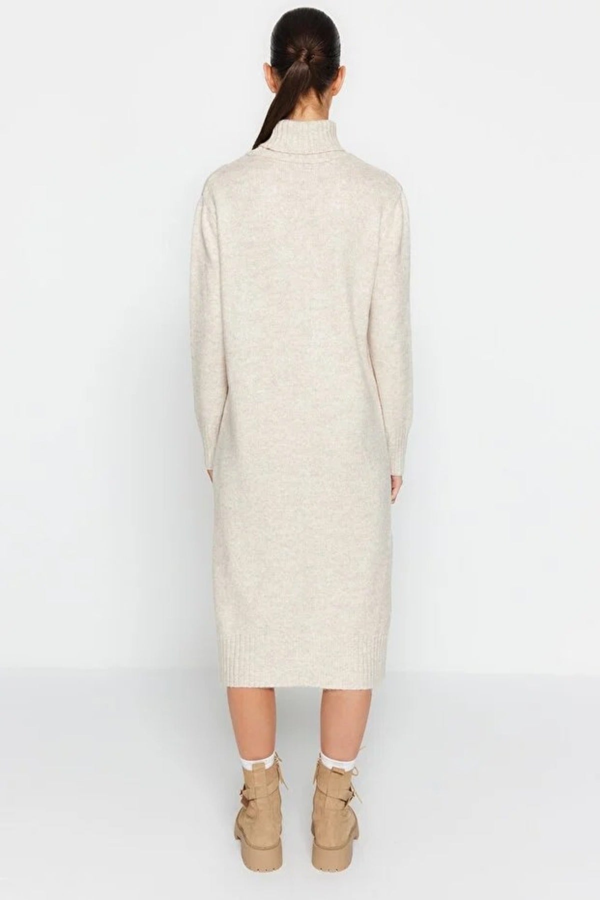 Midi Wide Cut Soft Texture Knit Dress