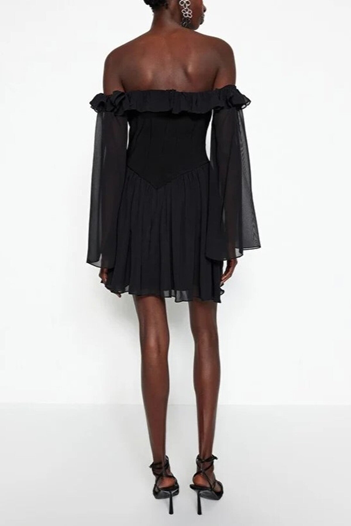 A-Line Ruffle Chiffon Evening Dress