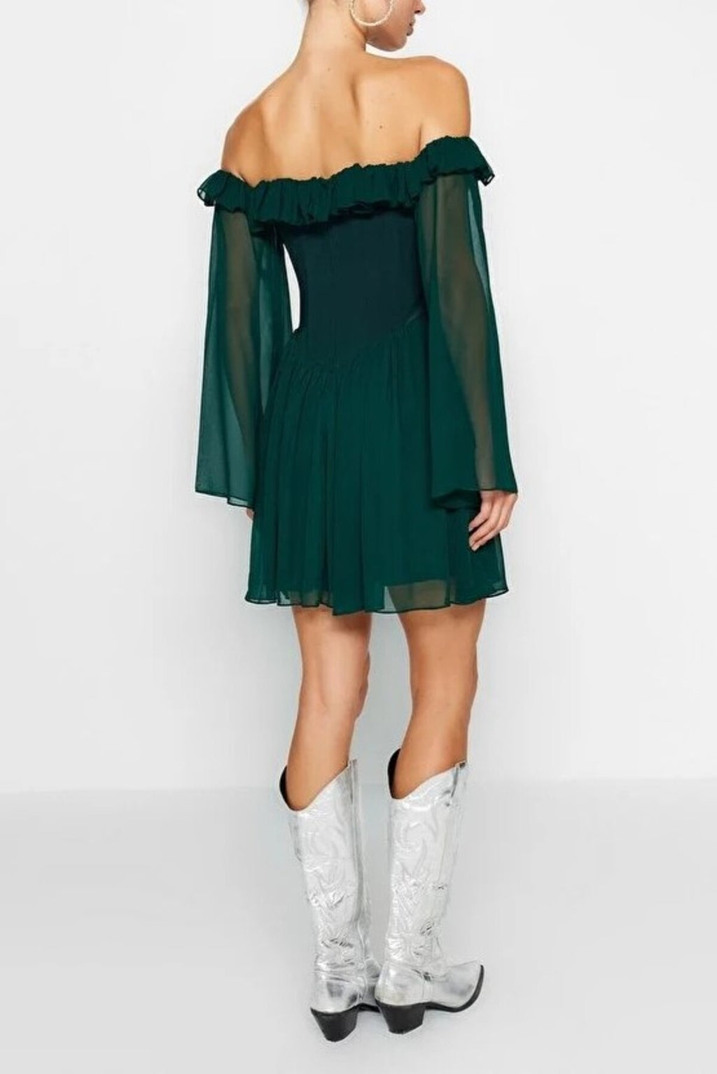 A-Line Ruffle Chiffon Evening Dress