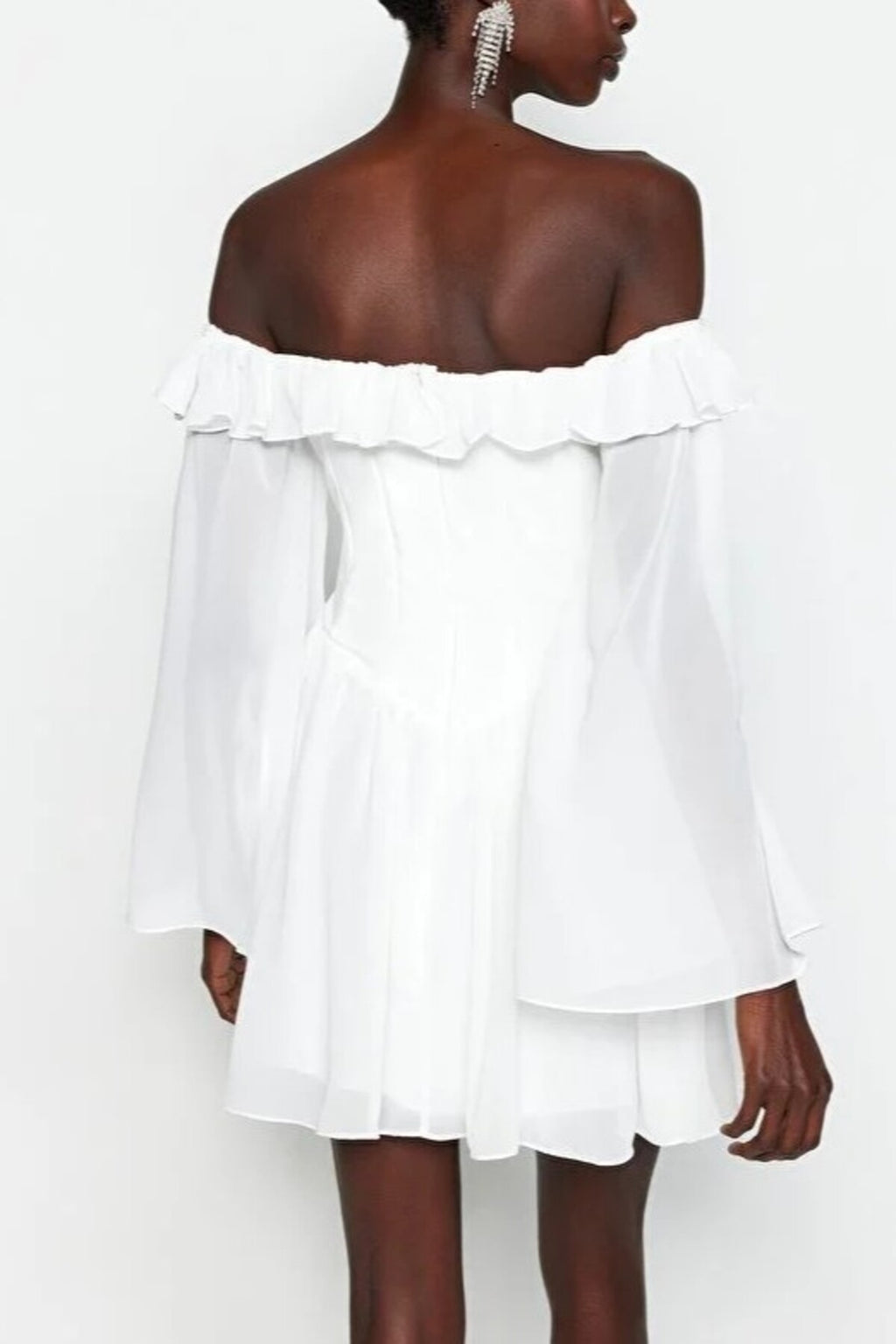 A-Line Ruffle Chiffon Evening Dress