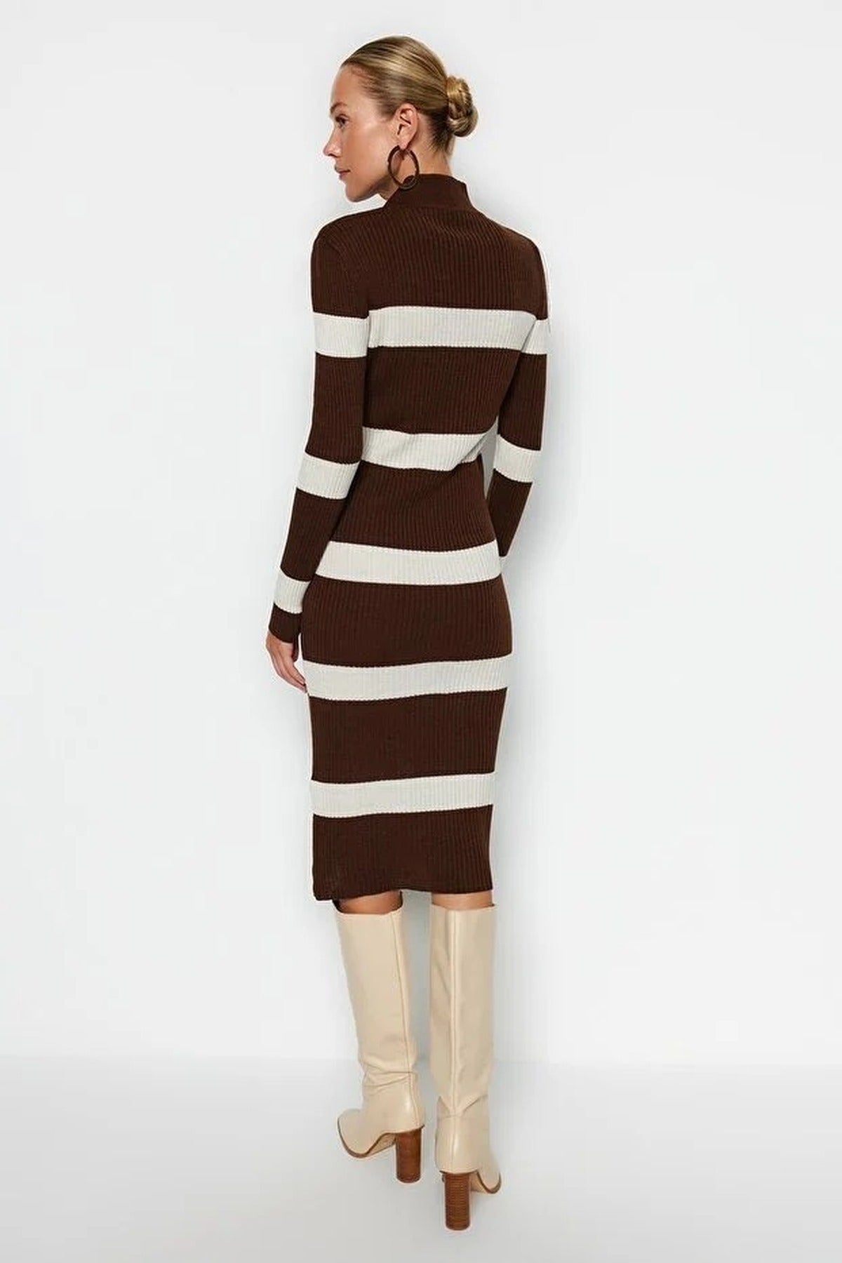 Midi Knit Striped Dress