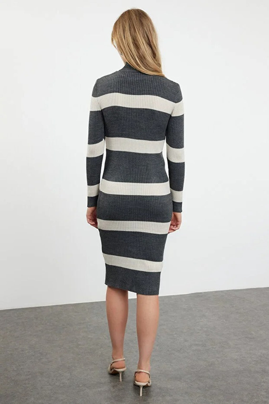 Midi Knit Striped Dress