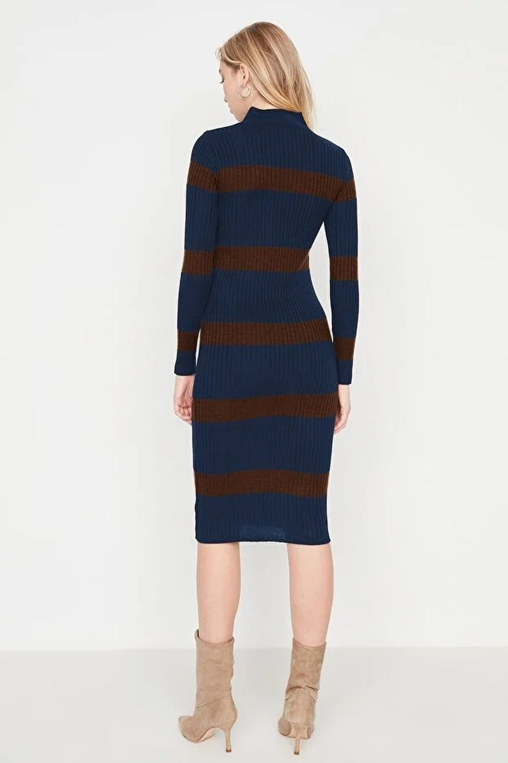 Midi Knit Striped Dress