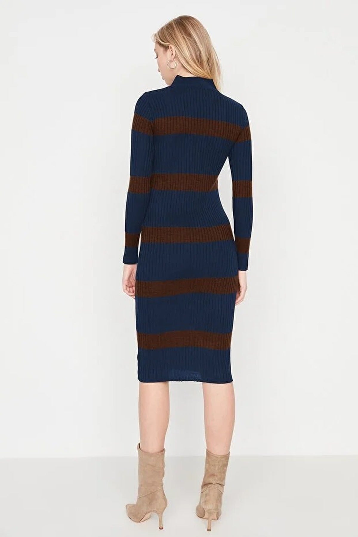 Midi Knit Striped Dress