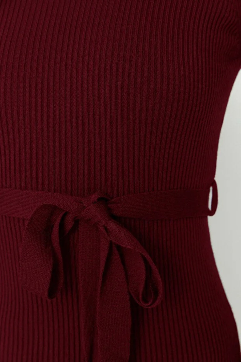 Midi Knit Belt Detail Dress