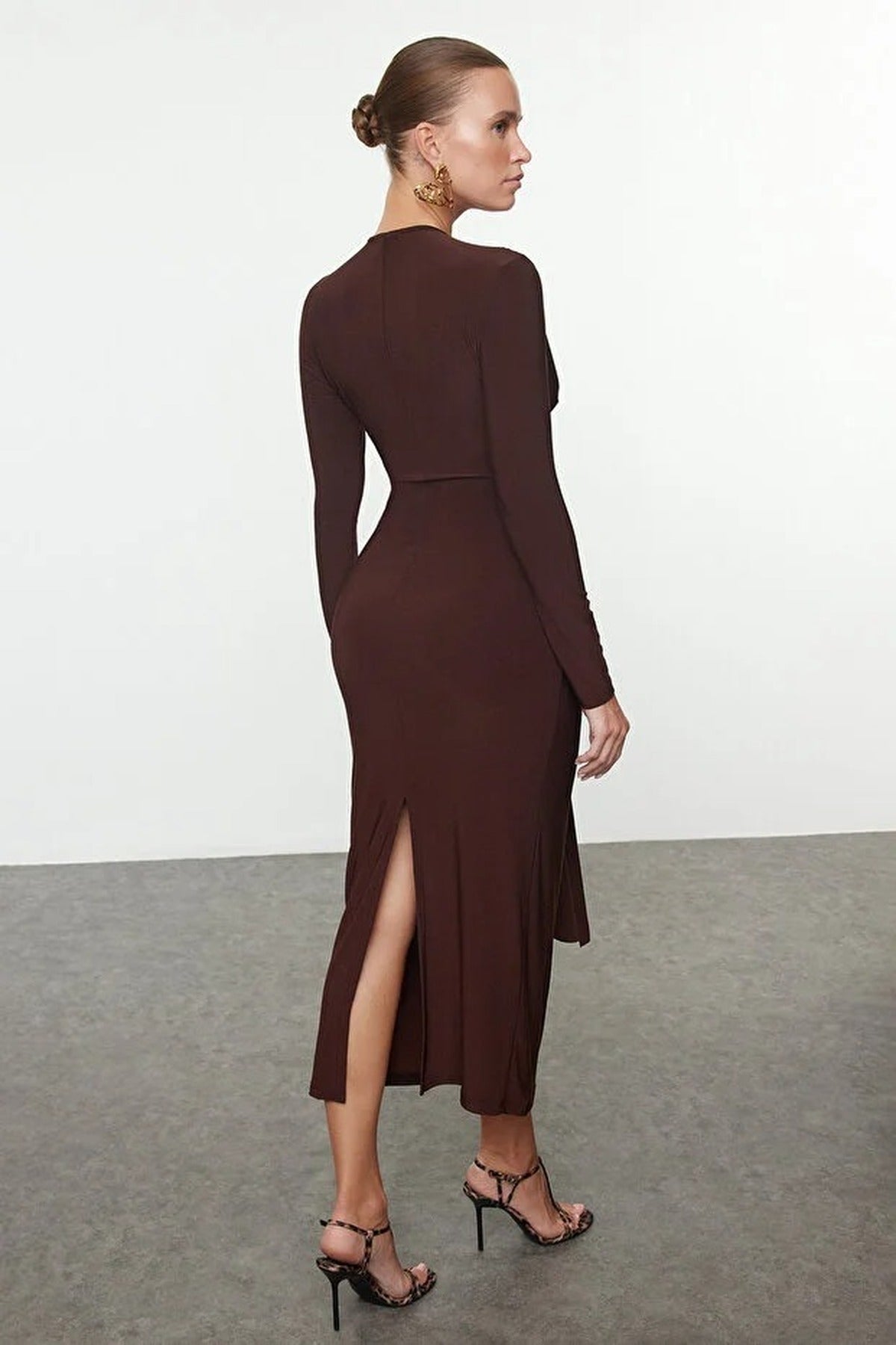 Elegant V-Neck Knit Dress