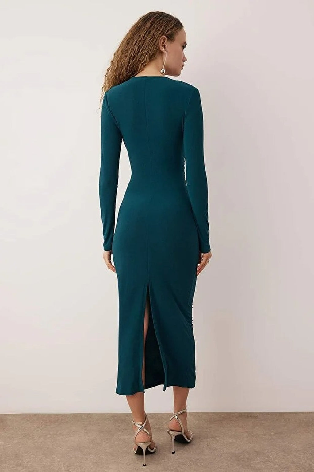 Elegant V-Neck Knit Dress